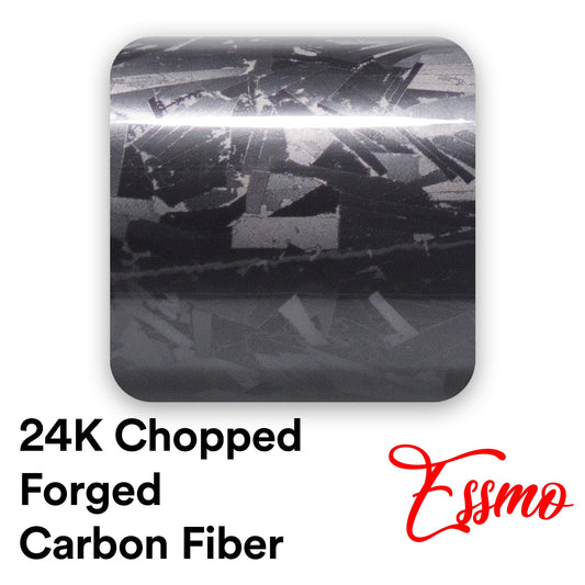 24K Chopped Carbon Fiber Gloss Black Vinyl Wrap