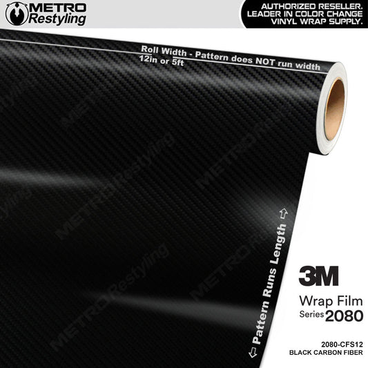 3M 2080 Black Carbon Fiber Vinyl Wrap | CFS12