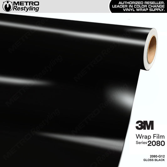 3M 2080 Gloss Black Vinyl Wrap | G12