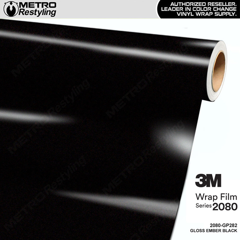 3M 2080 Gloss Ember Black Vinyl Wrap | GP282