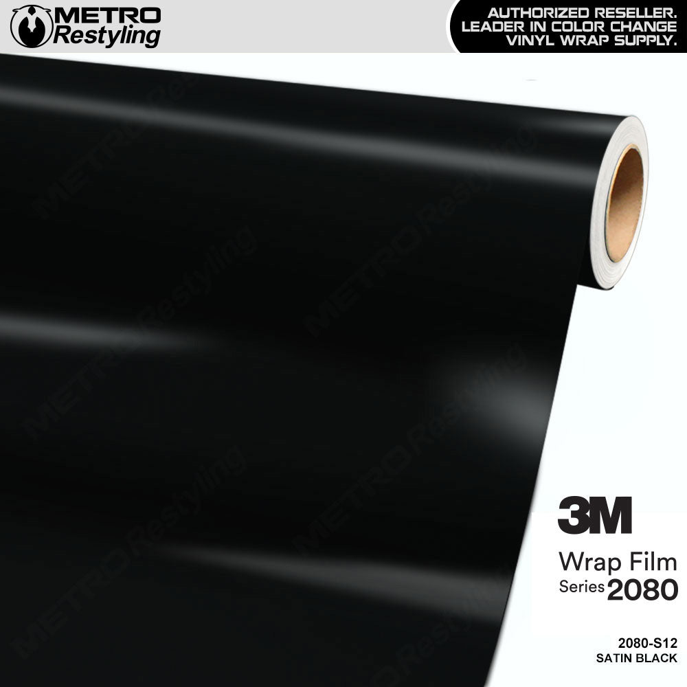 3M 2080 Satin Black Vinyl Wrap | S12