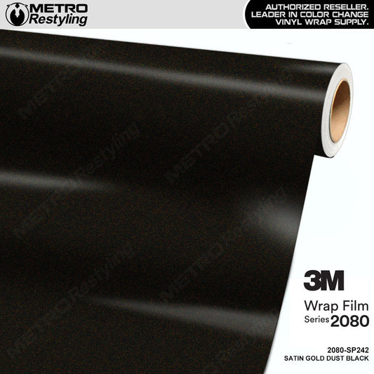 3M 2080 Satin Gold Dust Black Vinyl Wrap | SP242