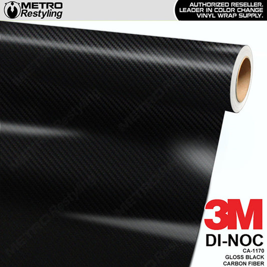 3M DI-NOC Gloss Black Carbon Fiber Vinyl Wrap | CA-1170