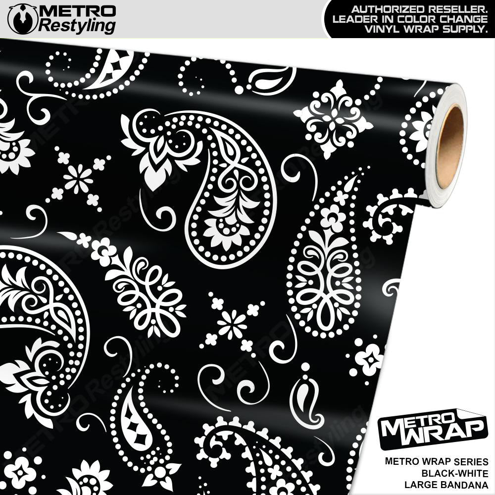 Metro Wrap Large Bandana Black White Vinyl Film