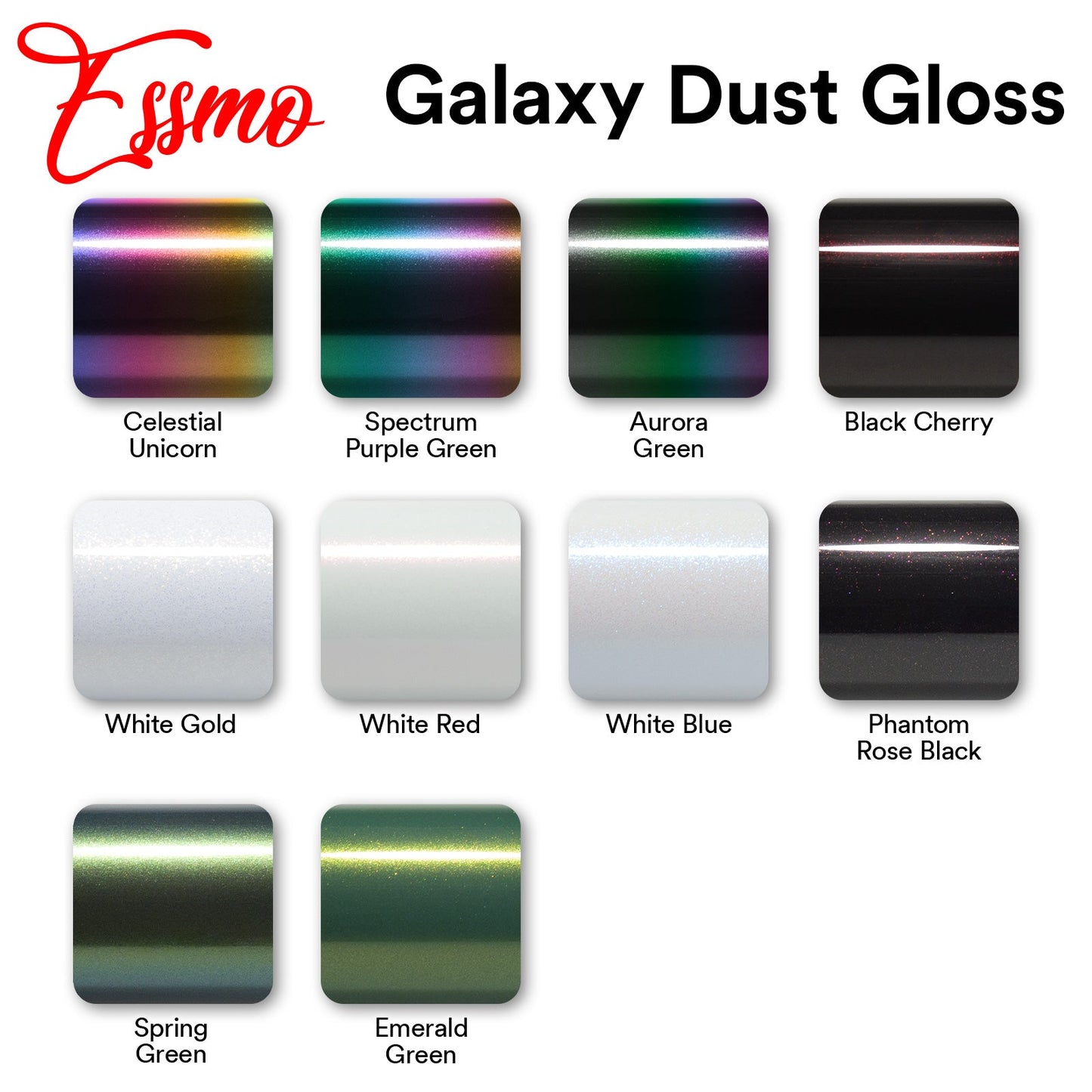 PET Galaxy Dust Gloss Aurora Green Vinyl Wrap