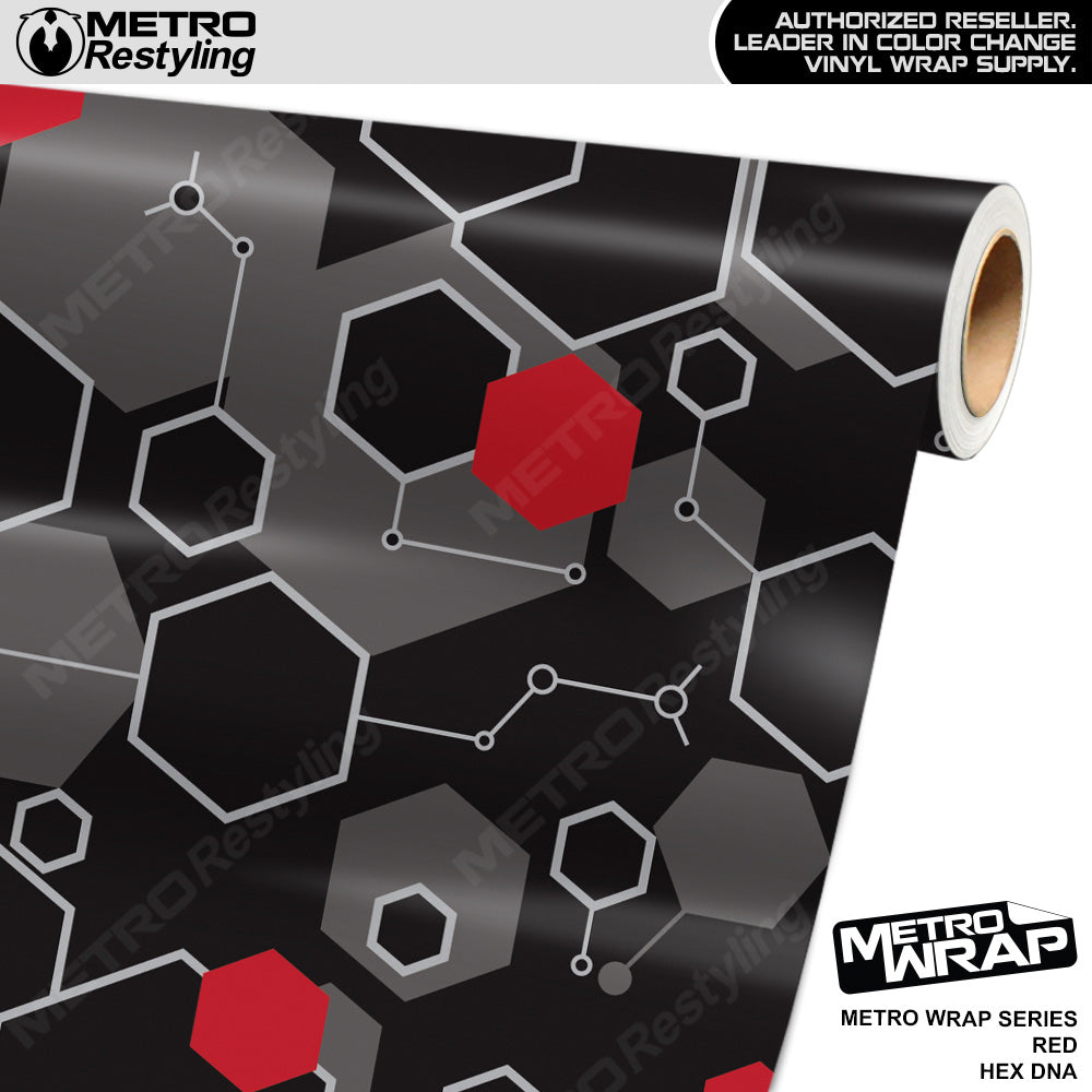 Metro Wrap Hex DNA Red Vinyl Film
