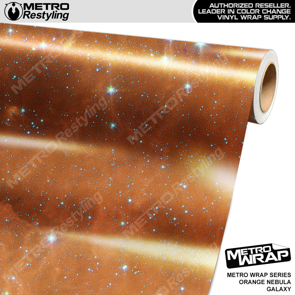 Metro Wrap Orange Nebula Galaxy Vinyl Film