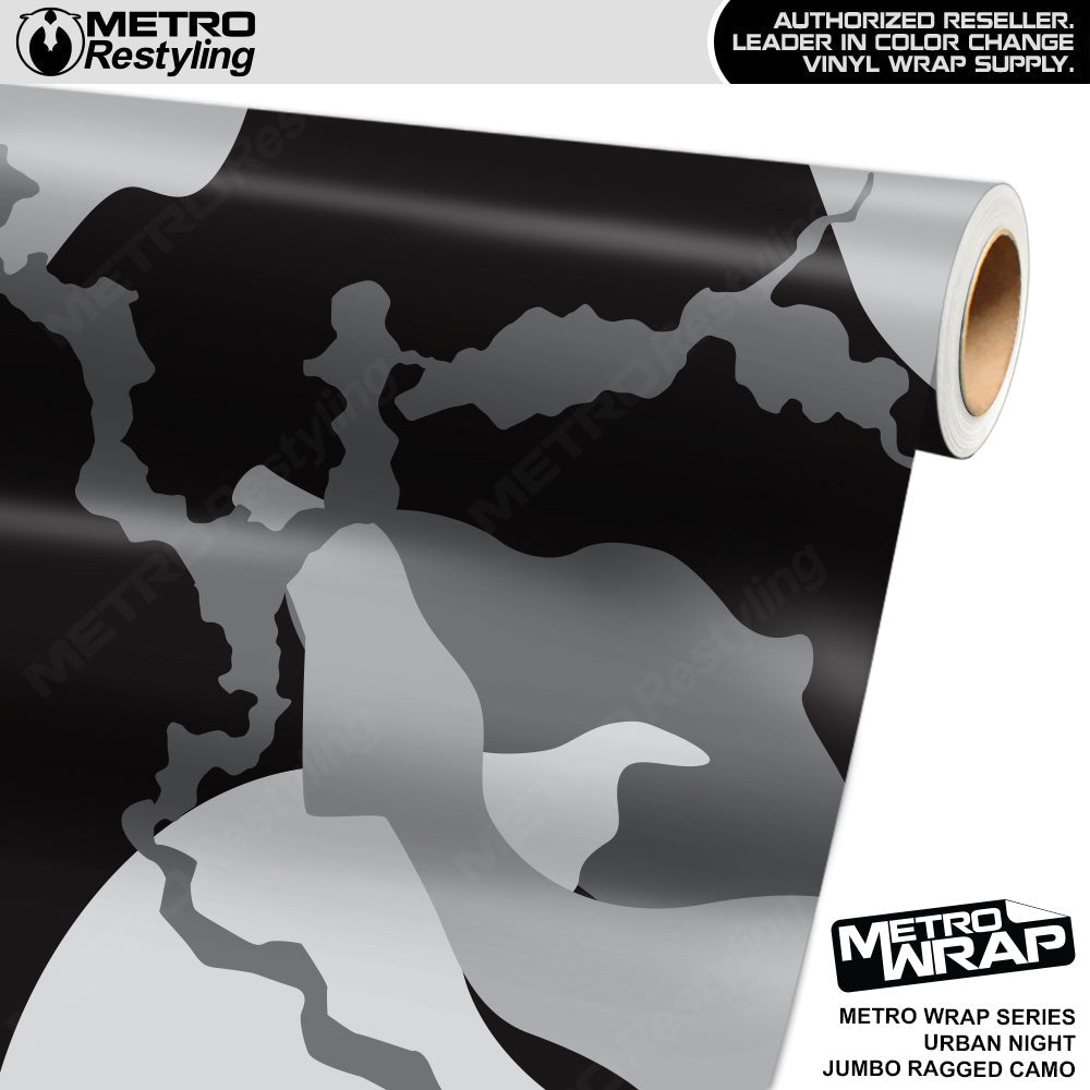 Metro Wrap Jumbo Ragged Urban Night Camouflage Vinyl Film