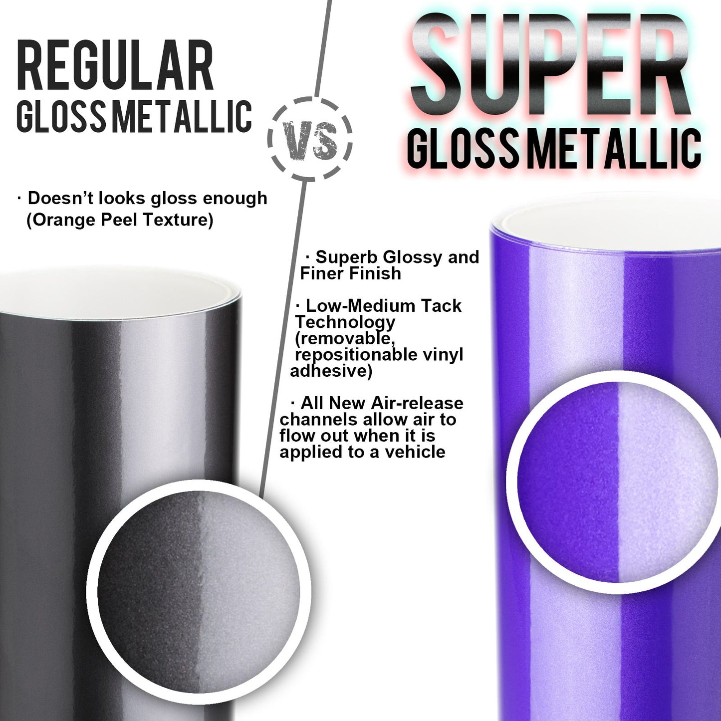 Super Gloss Metallic Black Vinyl Wrap