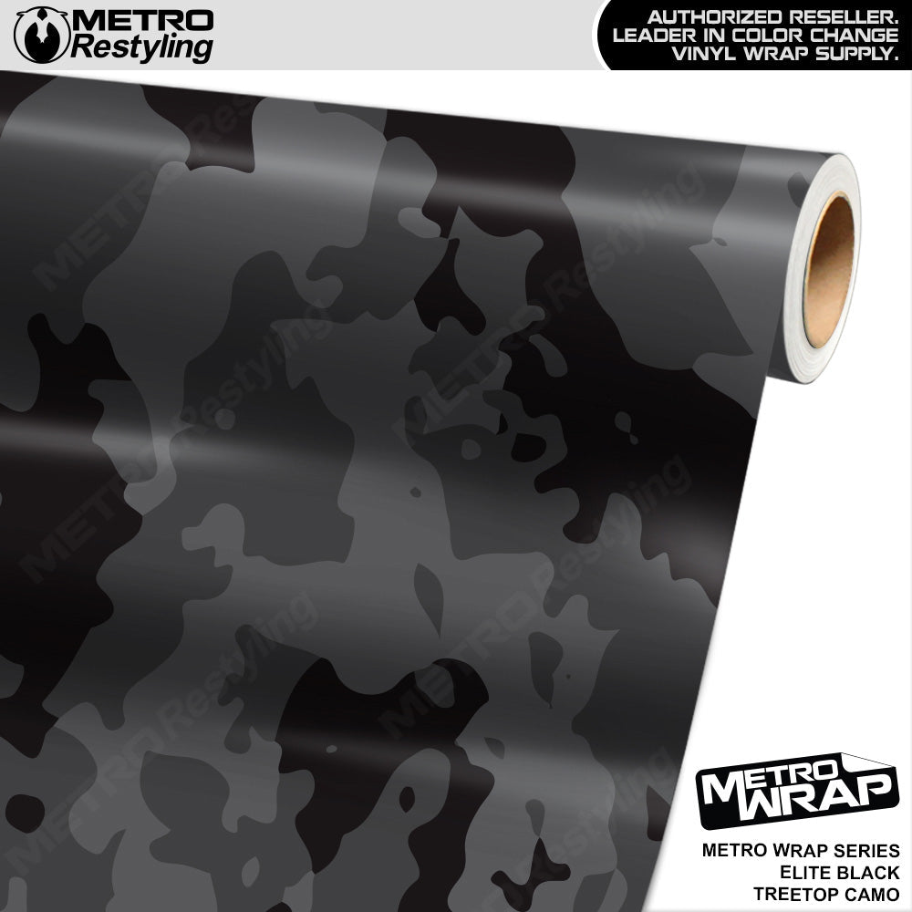 Metro Wrap Treetop Elite Black Camouflage Vinyl Film